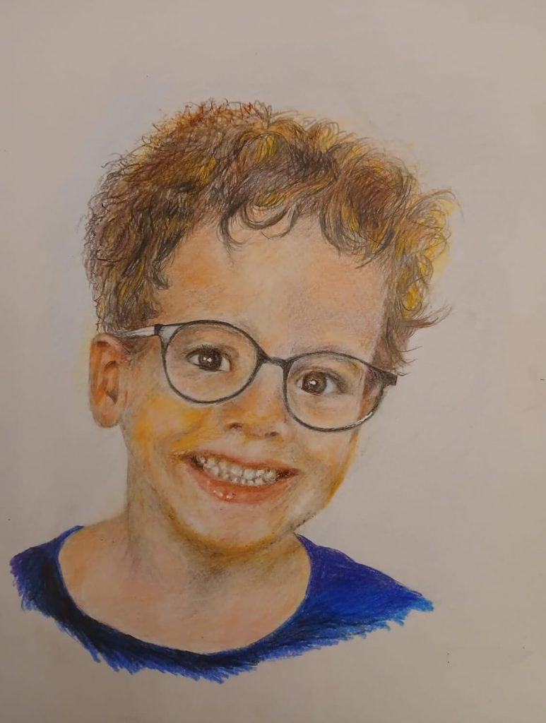 Portrait d'une fillette dessiné au crayon