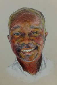 Portrait d'un homme africain dessiné au crayon